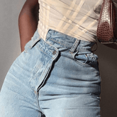 Secret To Share Asymmetric Straight Leg Jeans