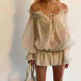 Nearby Chic Off The Shoulder Oversized Blouse