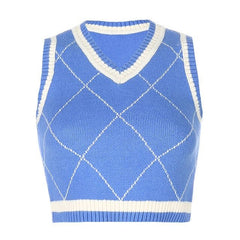 Timeless Classic V-Neck Knitted Cropped Vest