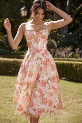Rosalia Midi Sundress - Pink Peony
