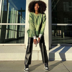 Waves Of Style Abstract Print Oversized Sweater