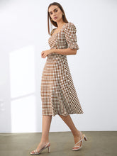 Square Neck Long Sleeve Dress