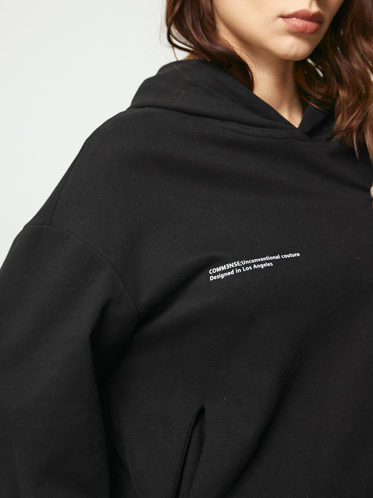Street Essential - Oversized Text Print Hoodie Sweatshirt