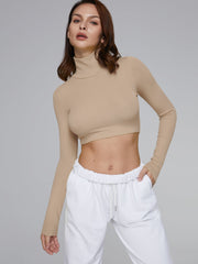 Cropped Long Sleeve Turtleneck