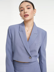 Cropped Double Breasted Single Button Blazer