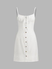 Darling Linen Plain Mini Dress