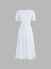 Snowflake Puff Sleeve Dress