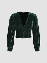 Emerald Green Velvet Blouse