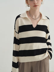 Essential Stripe Collared Sweater
