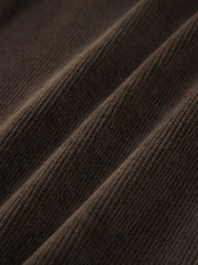 Fleece Lined Corduroy Drawstring Wide Leg Pants