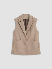 Double Pockets Collared Vest