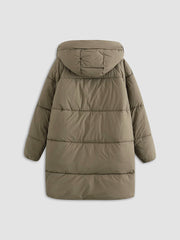 Drawstring Hooded Puffer Parka Coat