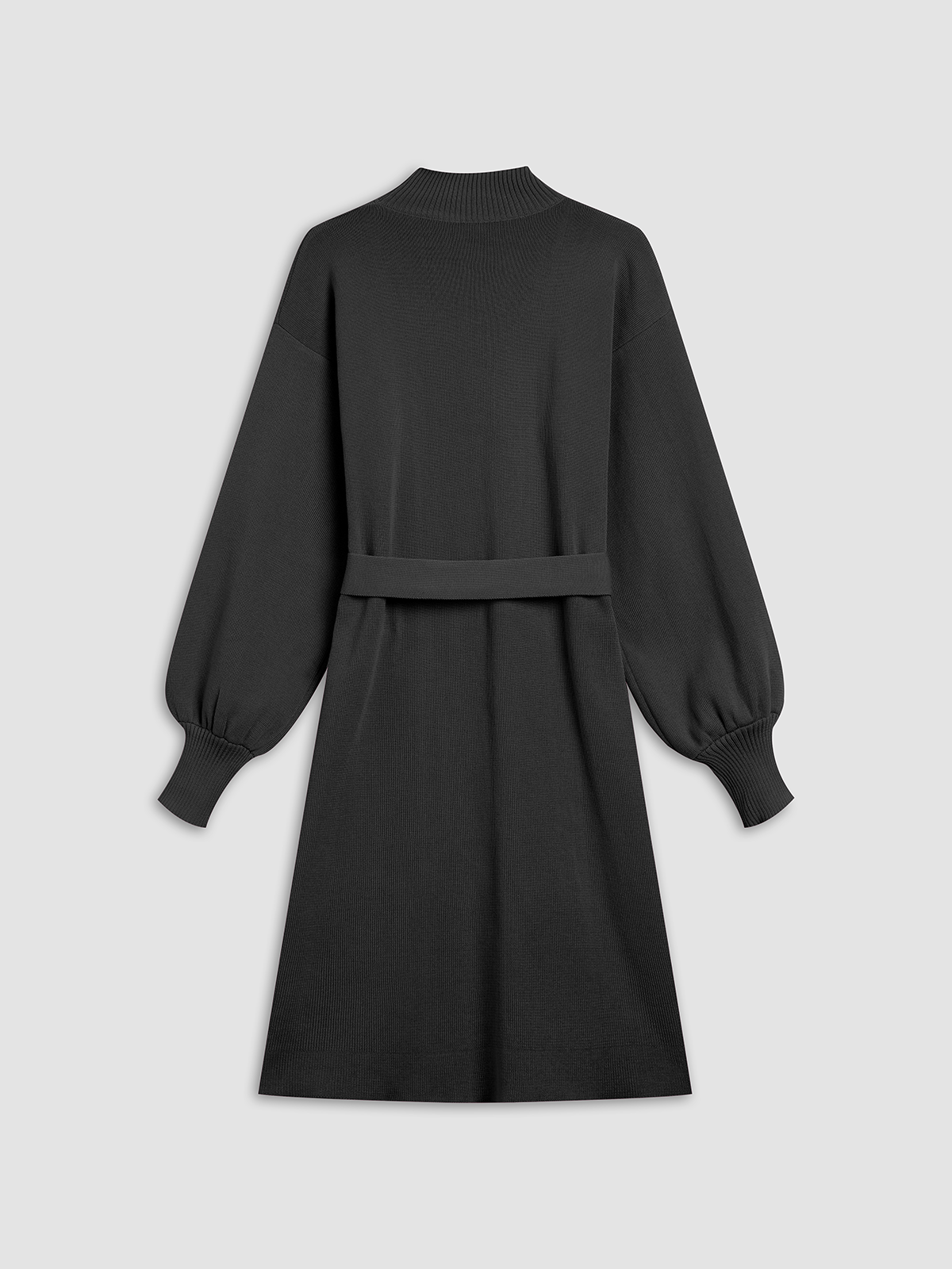 Solid Belted Sweater Dress