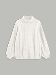 Mockneck Cable Knit Sweater