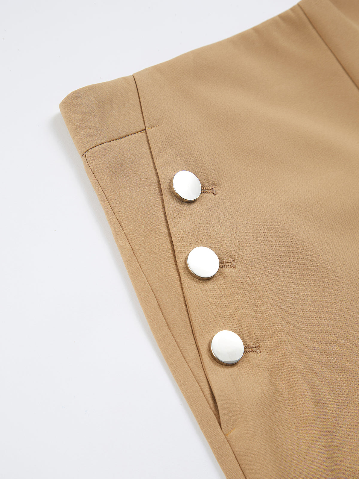High Waisted Triple Button Trouser Shorts