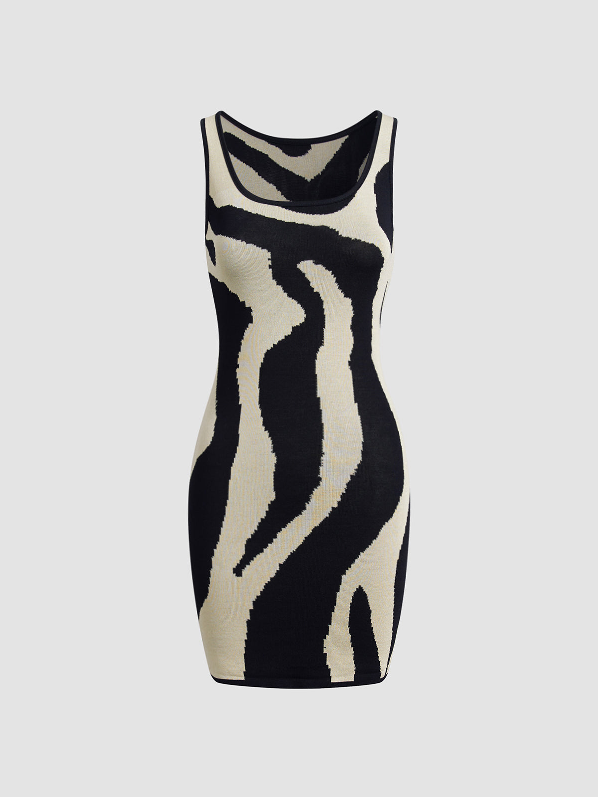 Zebra Print Strapless Bodycon Short Dress
