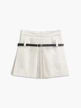 Basic Belted Pleated Skirt