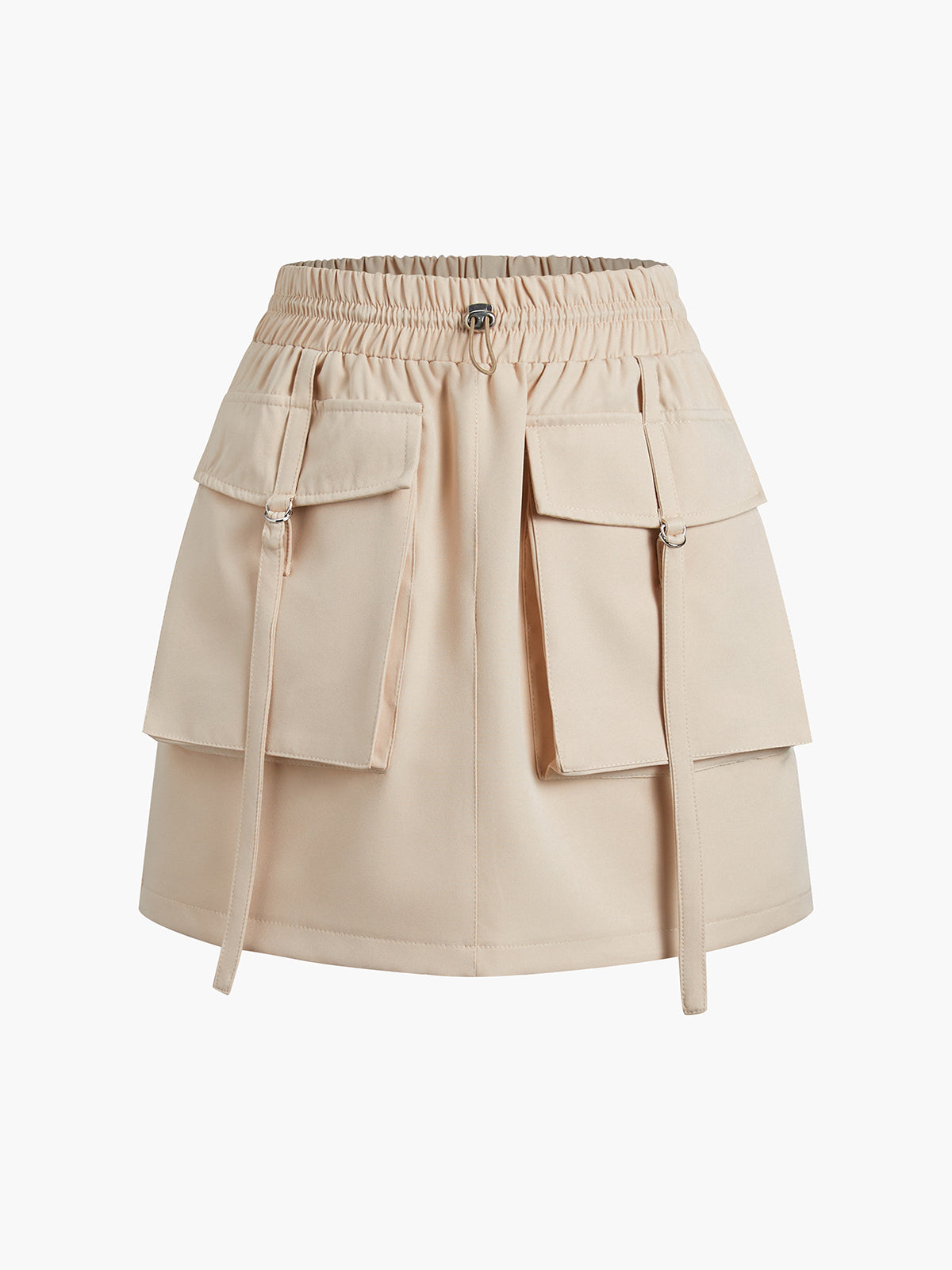 Drawstring Pockets Cargo Mini Skirt