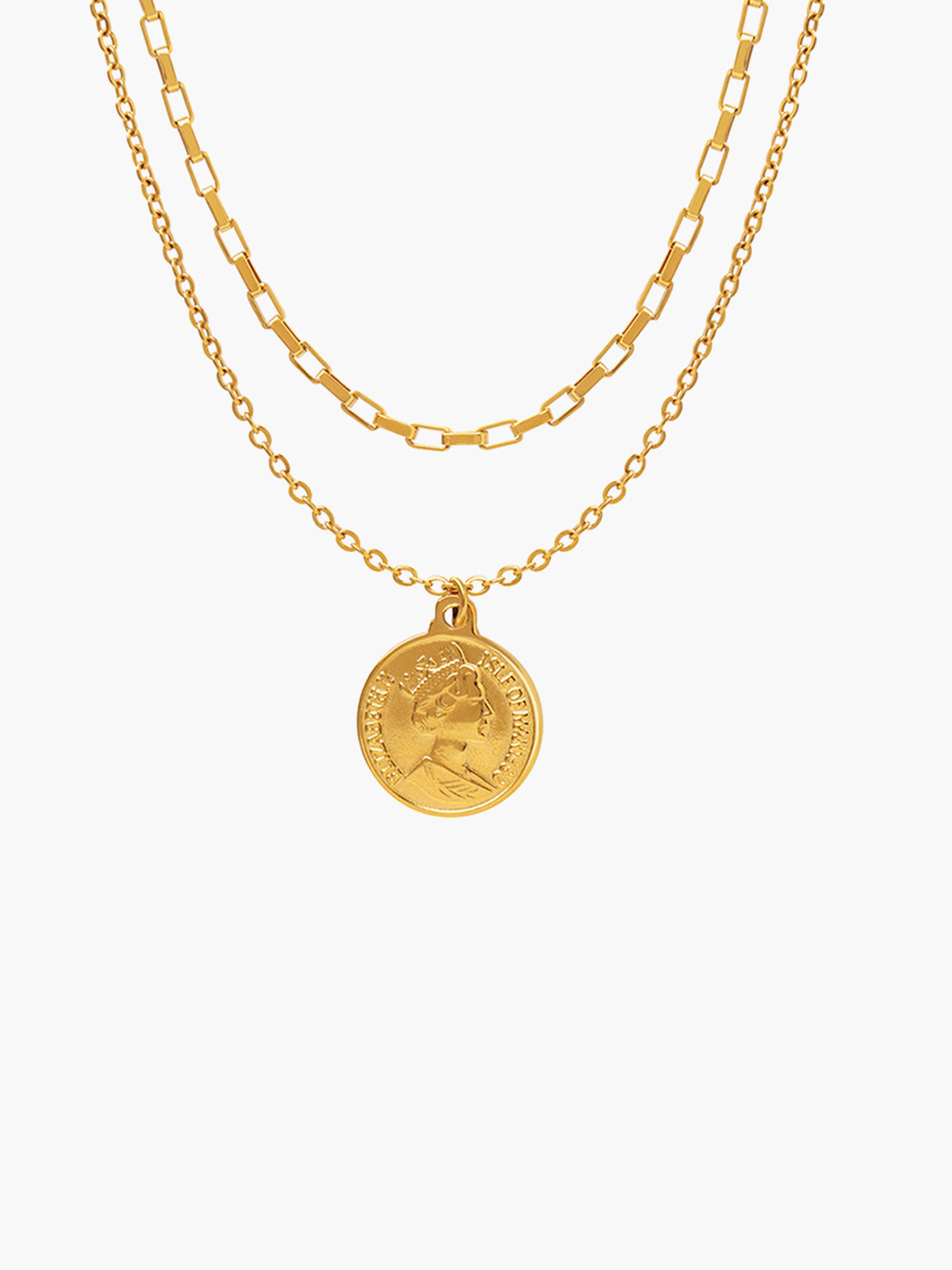Double Layer Coin Pendant Necklace