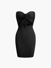 Cutout Rib Strapeless Bodycon Short Dress