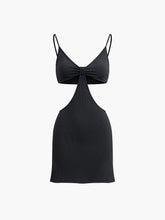 Waist Cutout Knotted Short Dress