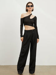 Cutout Asymmetrical Crop Top