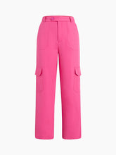 Buttoned Pockets Ankle Straight Leg Pants