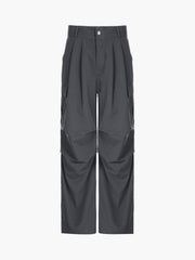 Buttoned Cargo Parachute Pants