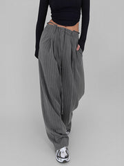 Tied Pinstripe Tailored Pants