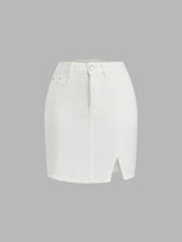 Utility Denim Buttoned Skirt