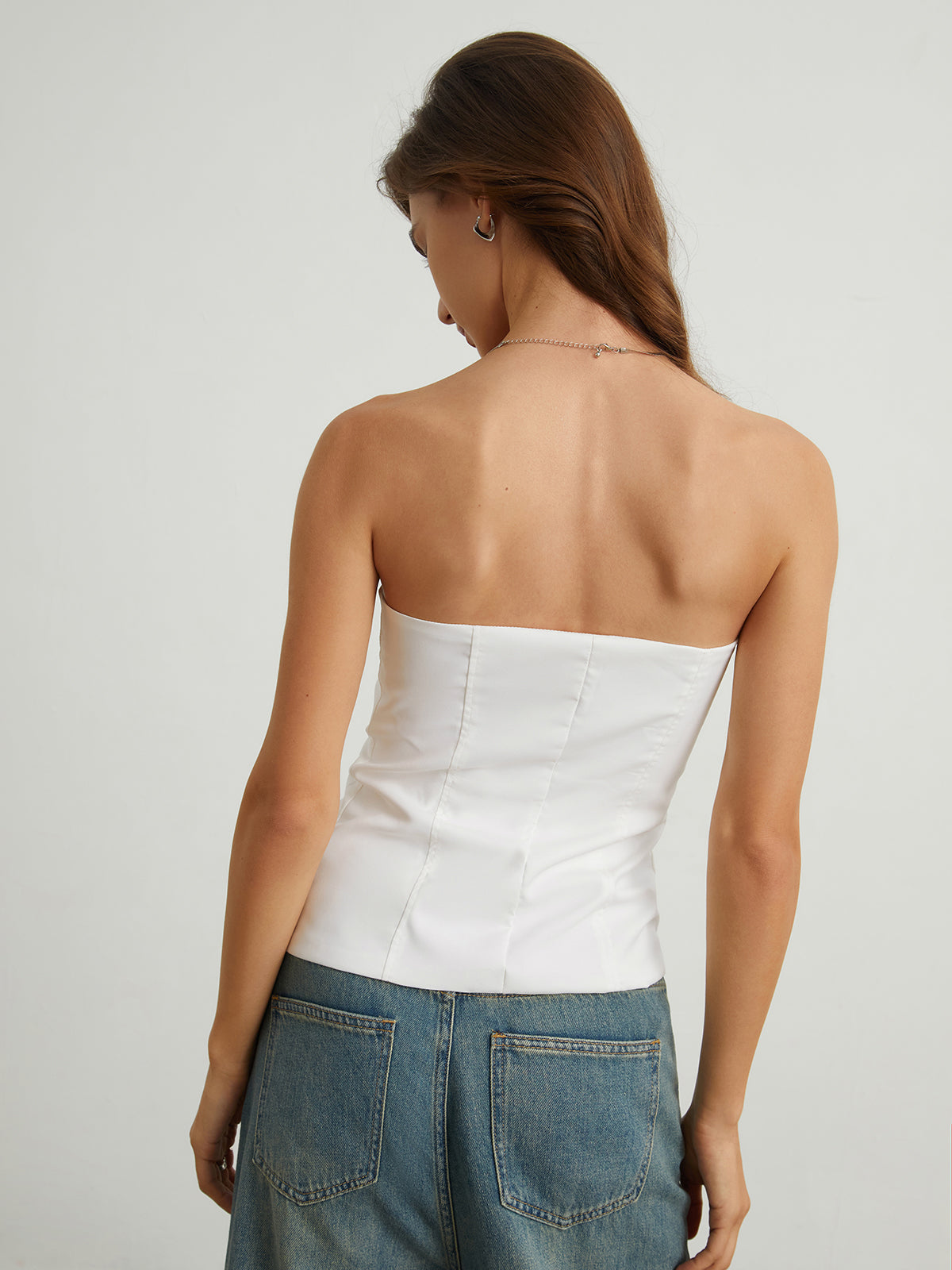 Cotton Zippered Tube Top