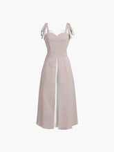 Patchwork Tied Zippered Midi Dress