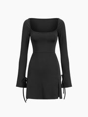 Basic Square Neck Short Dress