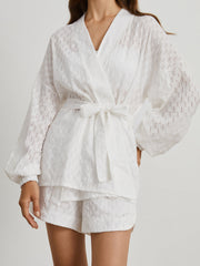 Crete Cover Up Tied Two Piece Shorts Set