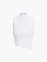 Mock Neck Oblique Hem Knit Top