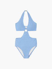 O-Ring Cutout Open Back One Piece Swimsuit