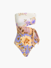 Vintage Floral Tied Tube One Piece Swimsuit