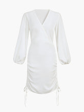 Gardenia Drawstring Wrap Short Dress