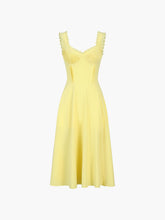 Tie Back Lace Trim Zippered Midi Dress