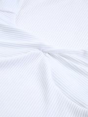 Bustier Long Sleeve Twist Rib Crop Top