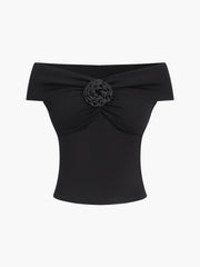 Rosette Off Shoulder Blouse