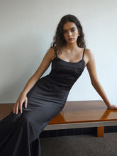 Tie Back Satin Slip Long Dress