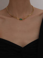 Green Hint Chain Necklace