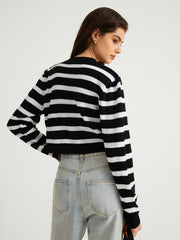 Timeless Stripe Keyhole Crop Sweater