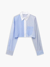 Oblique Stripe Crop Shirt