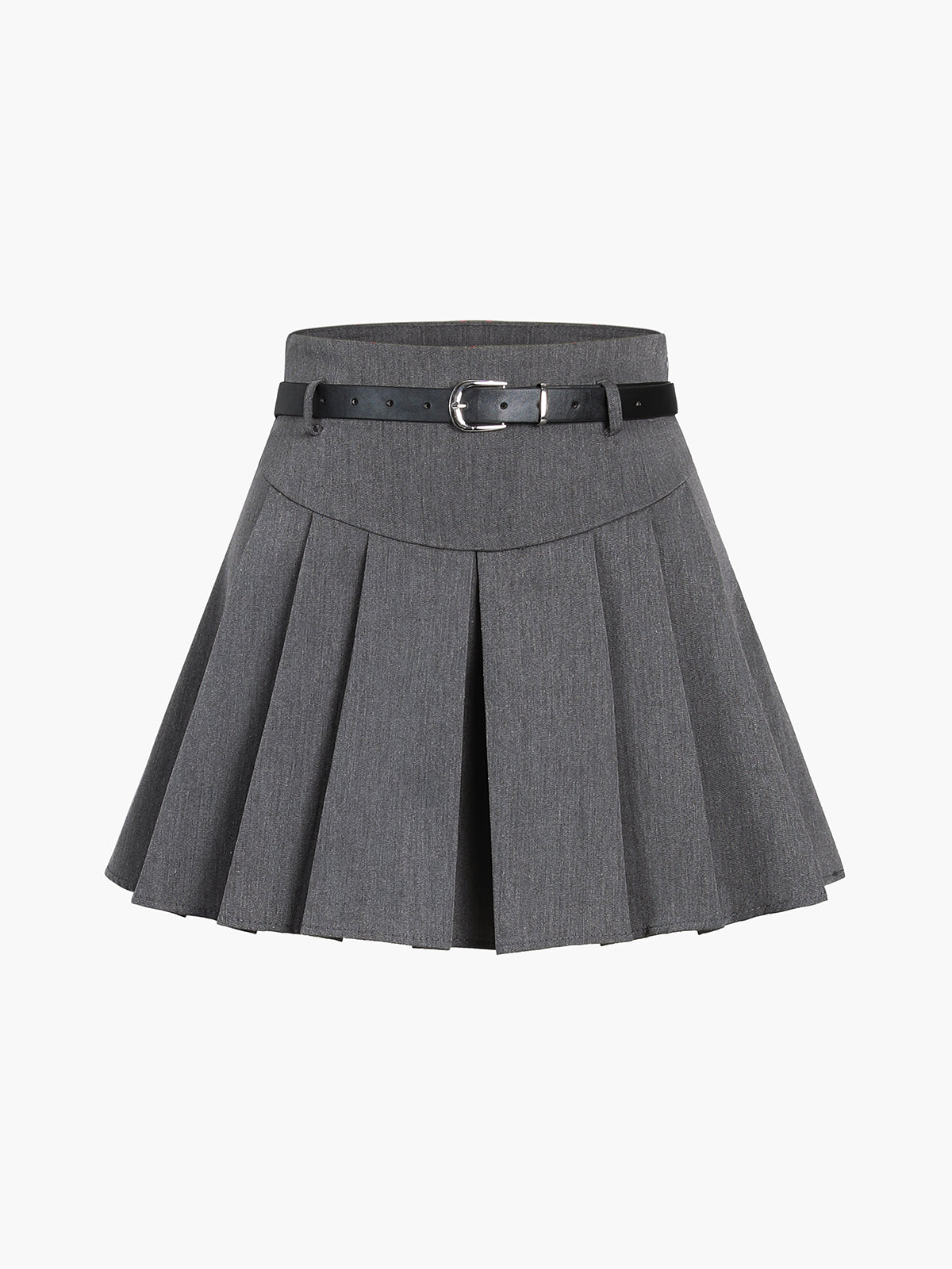 Shine On Belted Pleat Mini Skirt