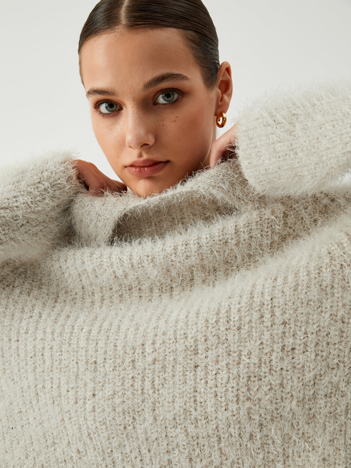 Turtleneck Fuzzy Sweater