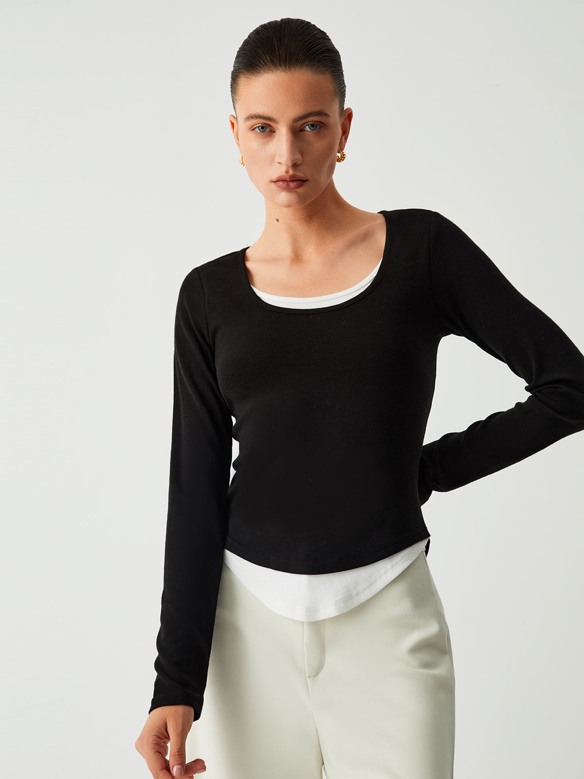 Double Layers Long Sleeve Top