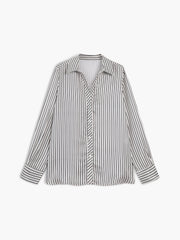 Open Collar Pinstripe Shirt