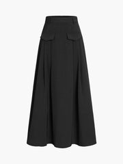 Zip Up A-Line Maxi Skirt